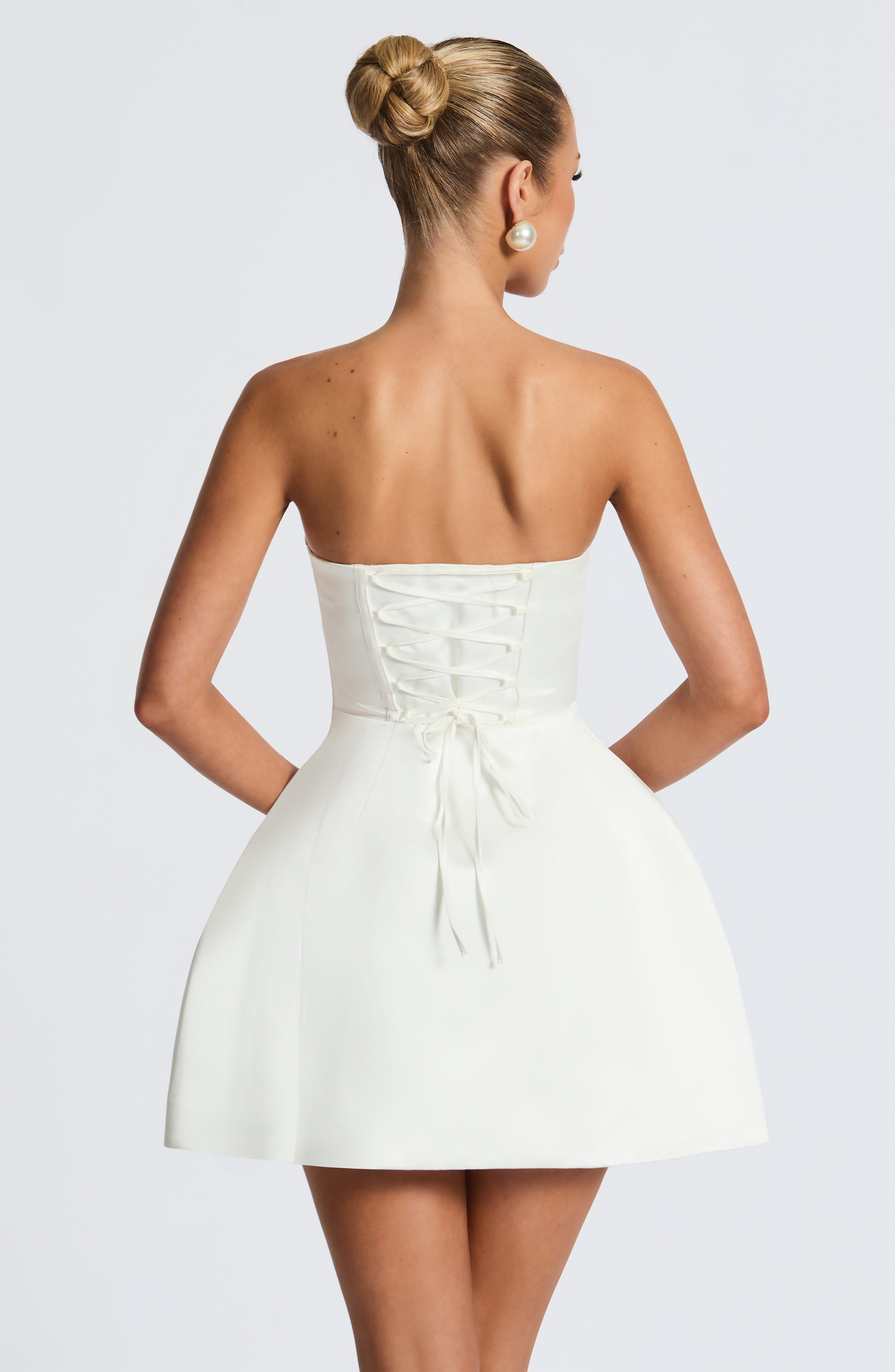 Abbey Mini Elbise – Ivory