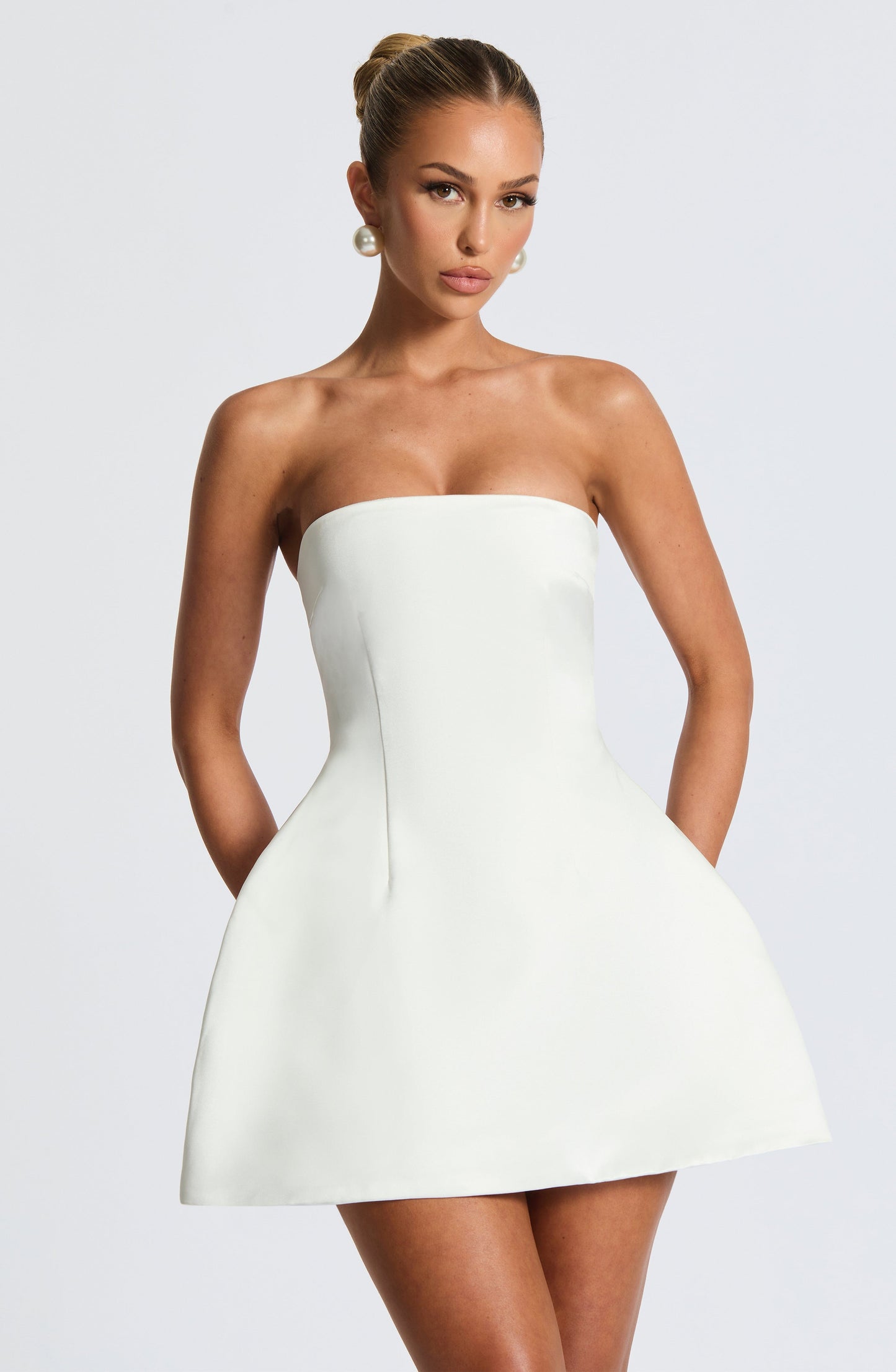 Abbey Mini Elbise – Ivory