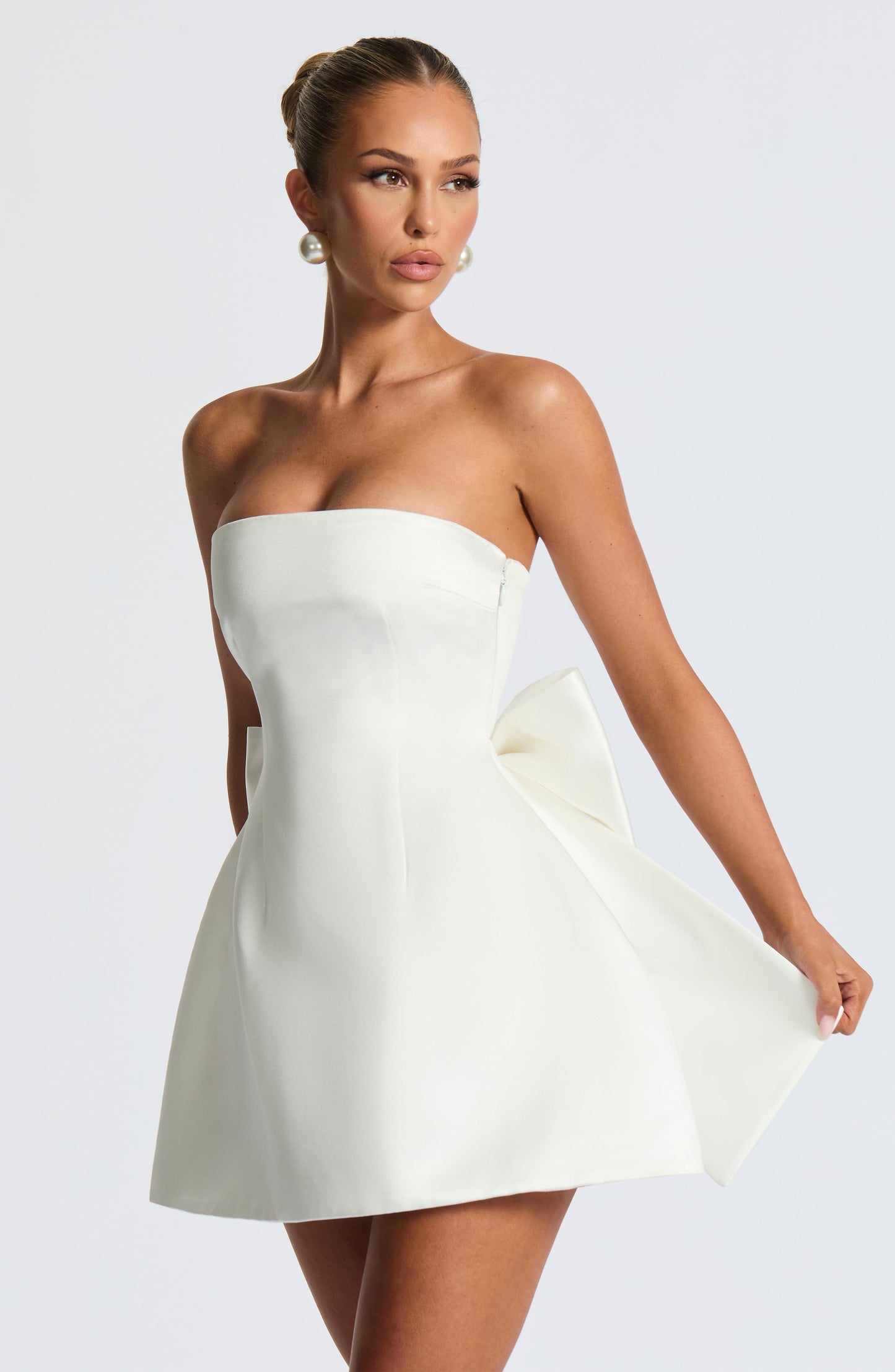 Abbey Mini Elbise – Ivory
