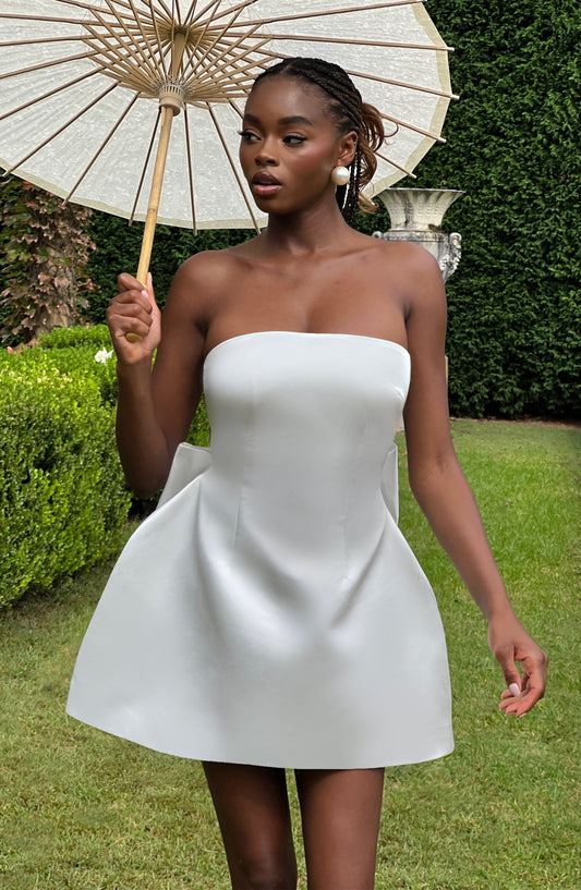 Abbey Mini Elbise – Ivory