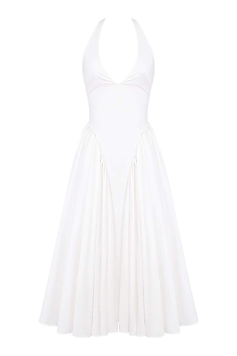 Alice Halter Yaka Açık Sırt Midi Elbise