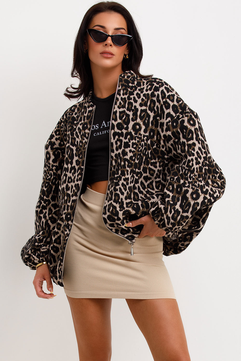 Retro Leopar Desenli Mont