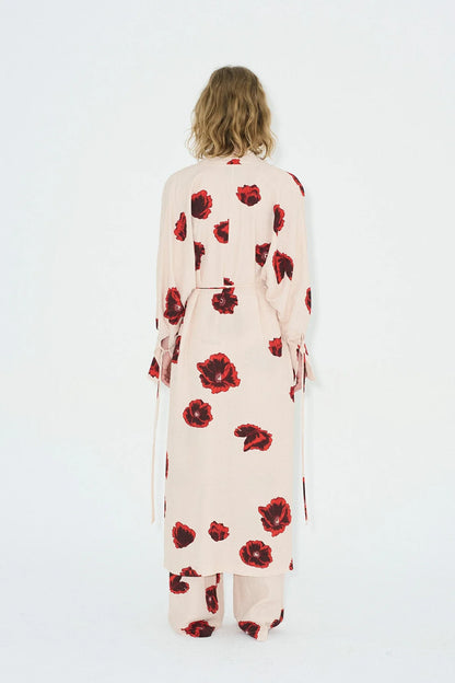 Crimson Bloom Kimono Set