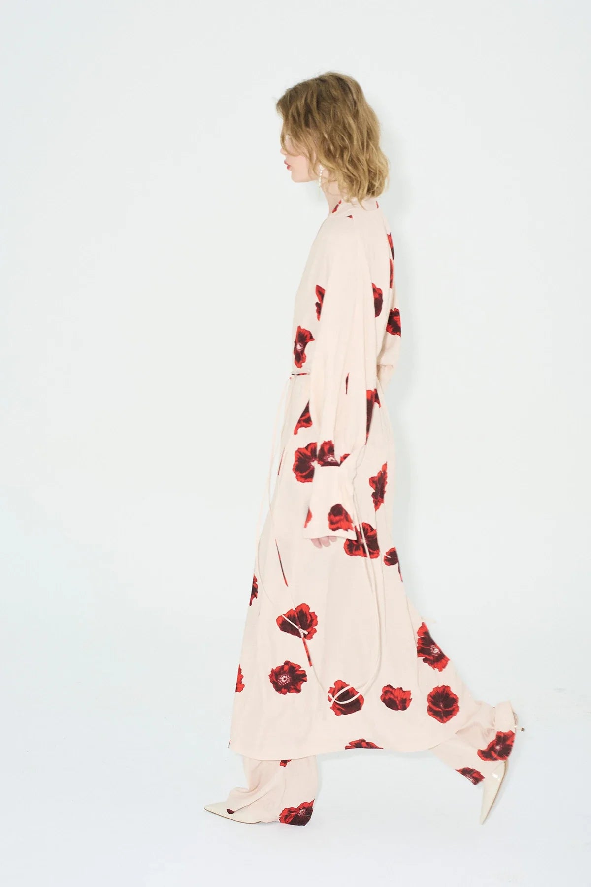 Crimson Bloom Kimono Set