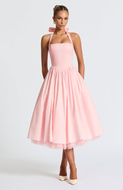 Cressida Pembe Midi Elbise