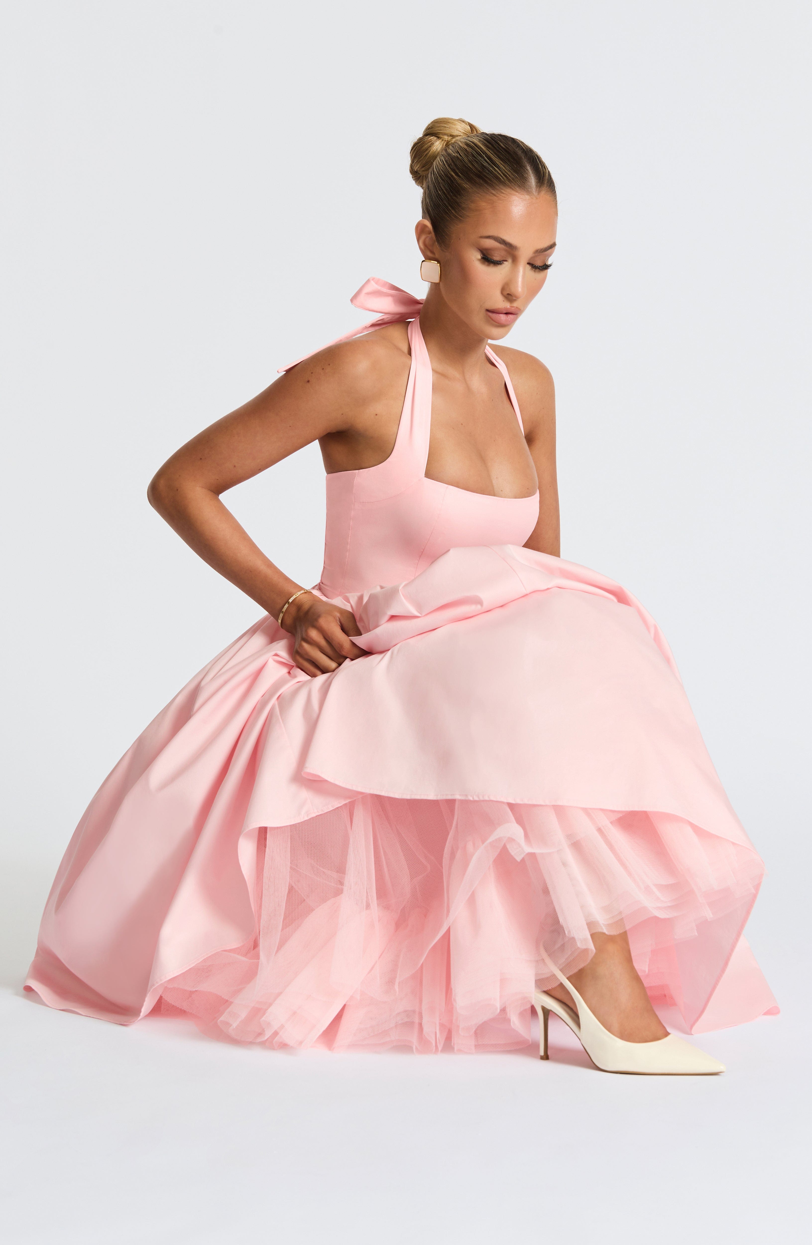 Cressida Pembe Midi Elbise