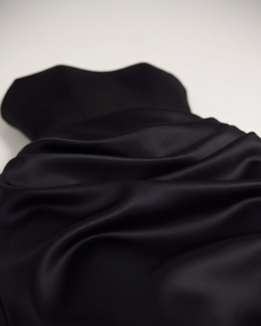 Geceye Karışan Hat – Drapeli Straplez Maxi Elbise