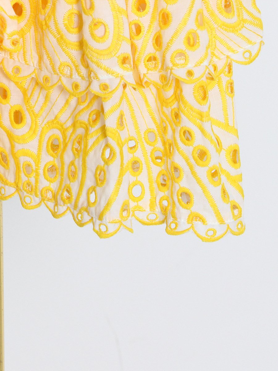 Dolly İşlemeli Dantel Katlı Fırfırlı Maxi Elbise Takım