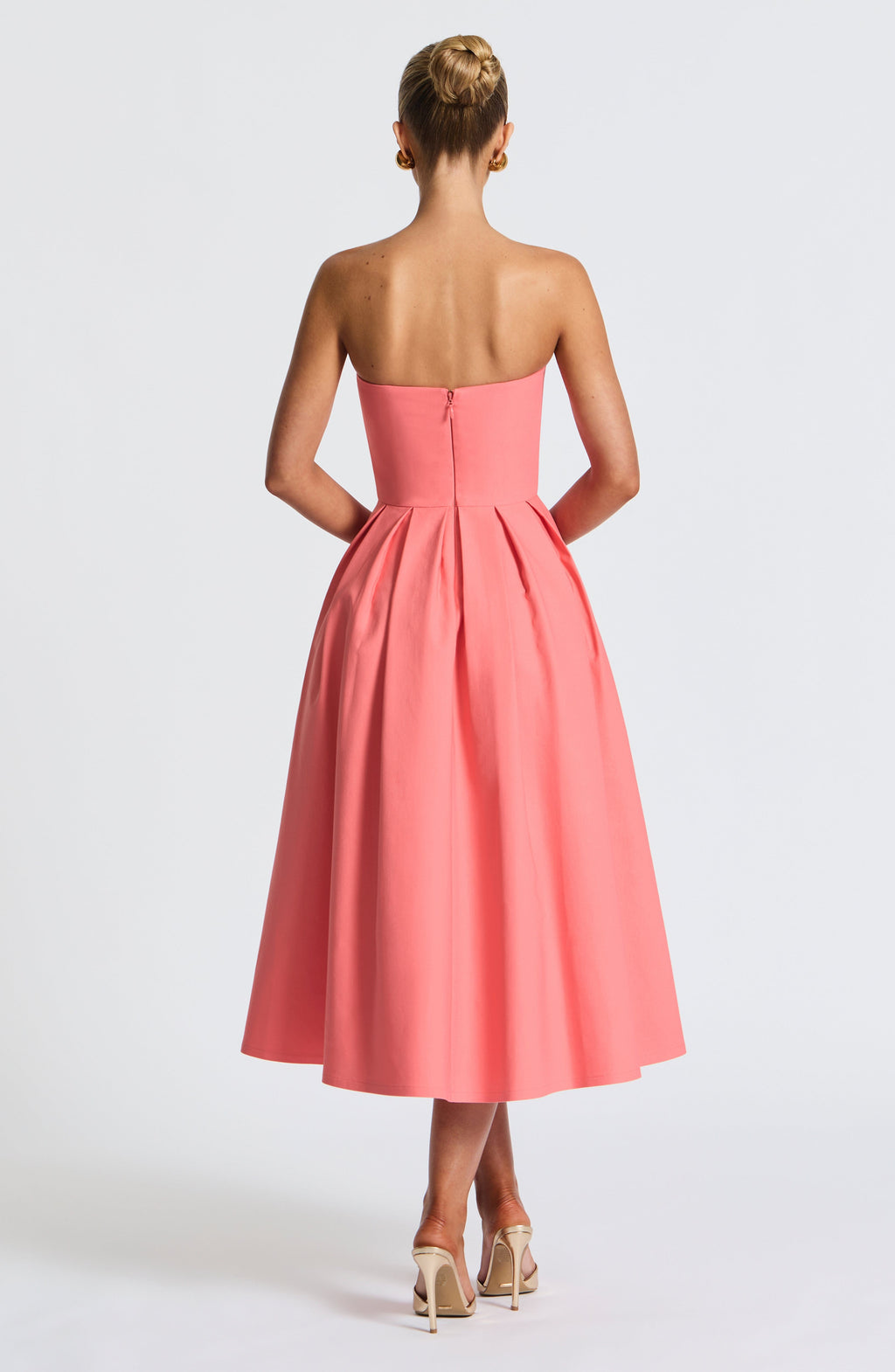 Edith Midi Elbise – Coral Pembe