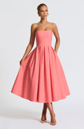 Edith Midi Elbise – Coral Pembe