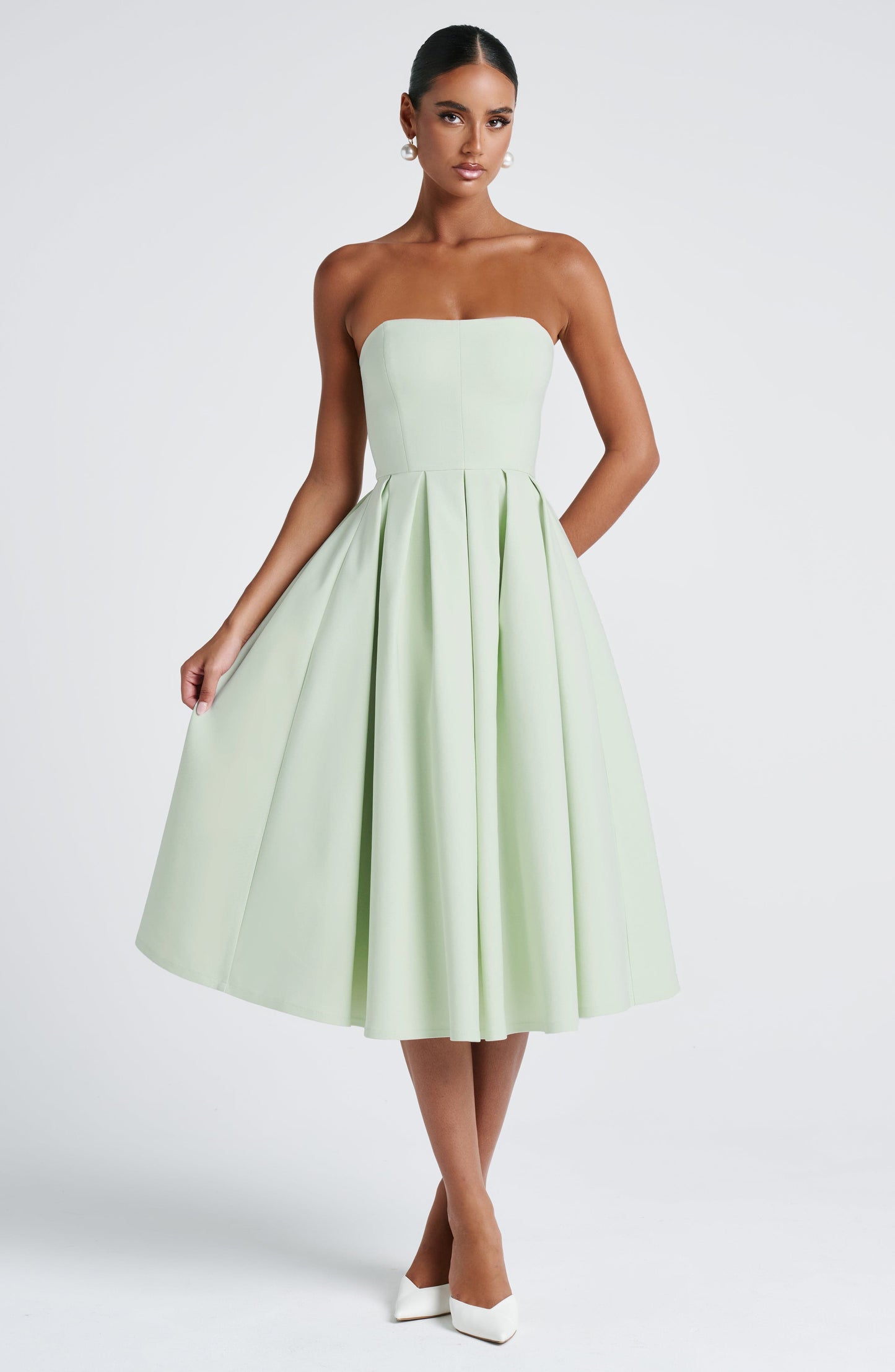 Edith Straplez Midi Elbise