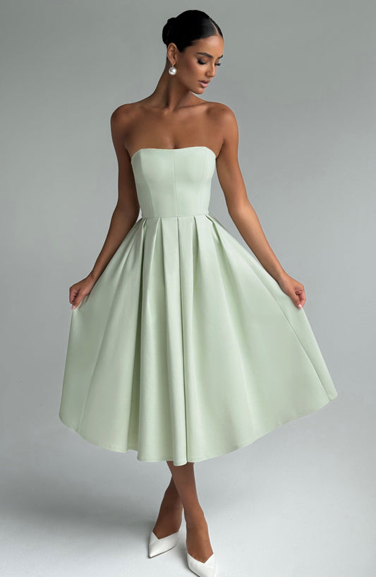 Edith Straplez Midi Elbise