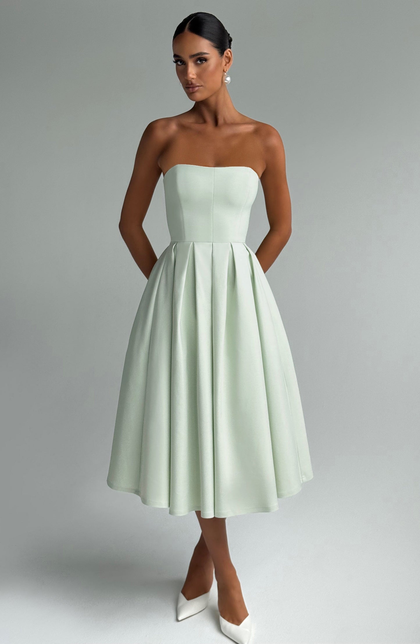 Edith Straplez Midi Elbise