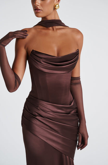 Ely Tül Eldiven – Plum Brown