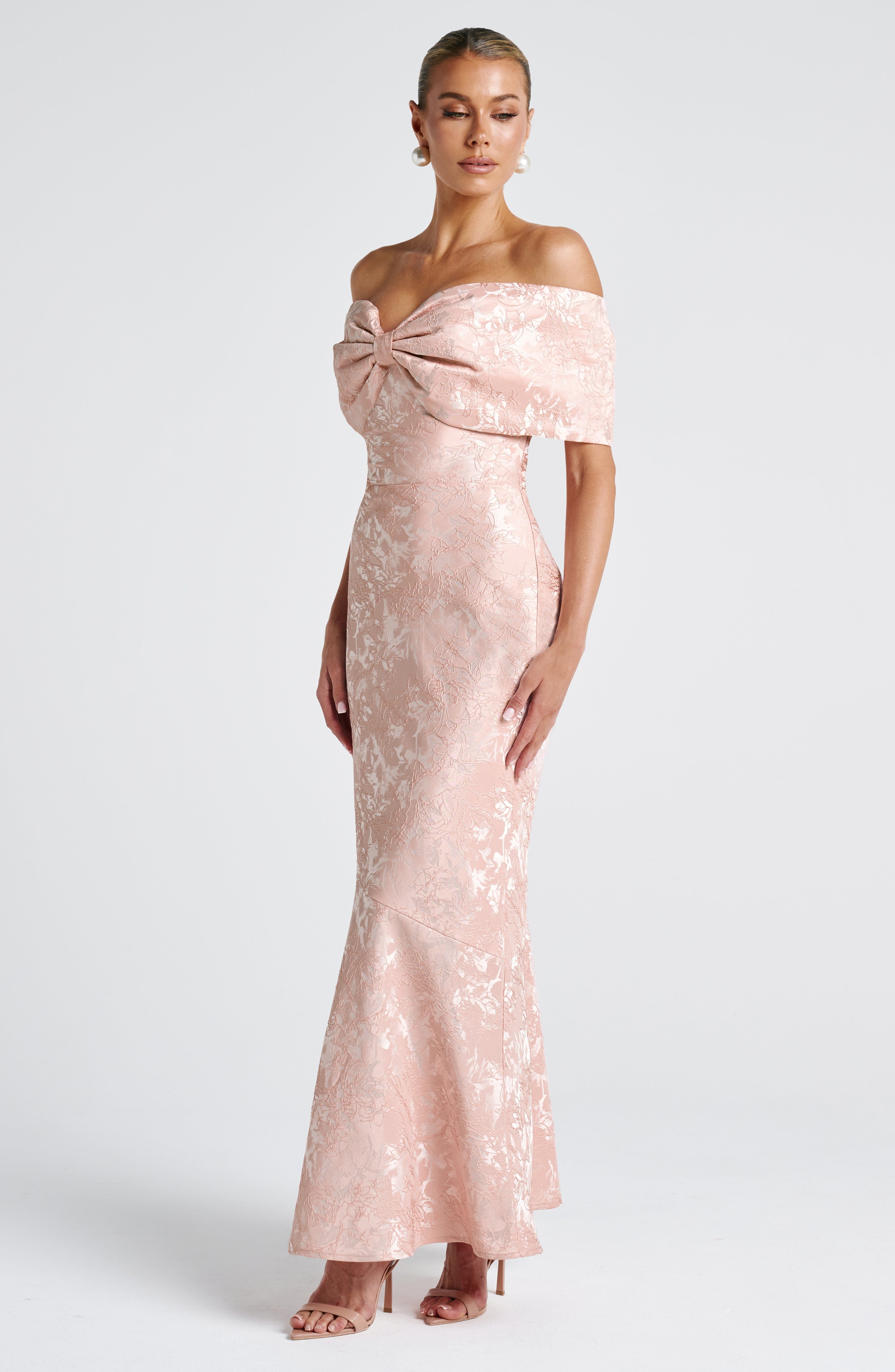 Emberly Maxi Elbise-Toz Pembe