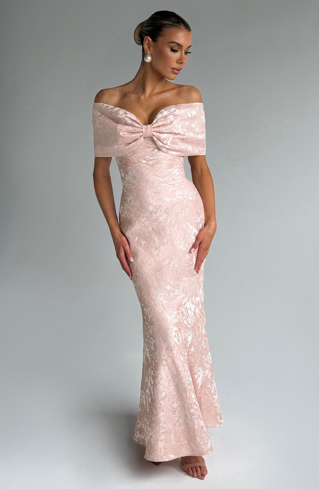 Emberly Maxi Elbise-Toz Pembe