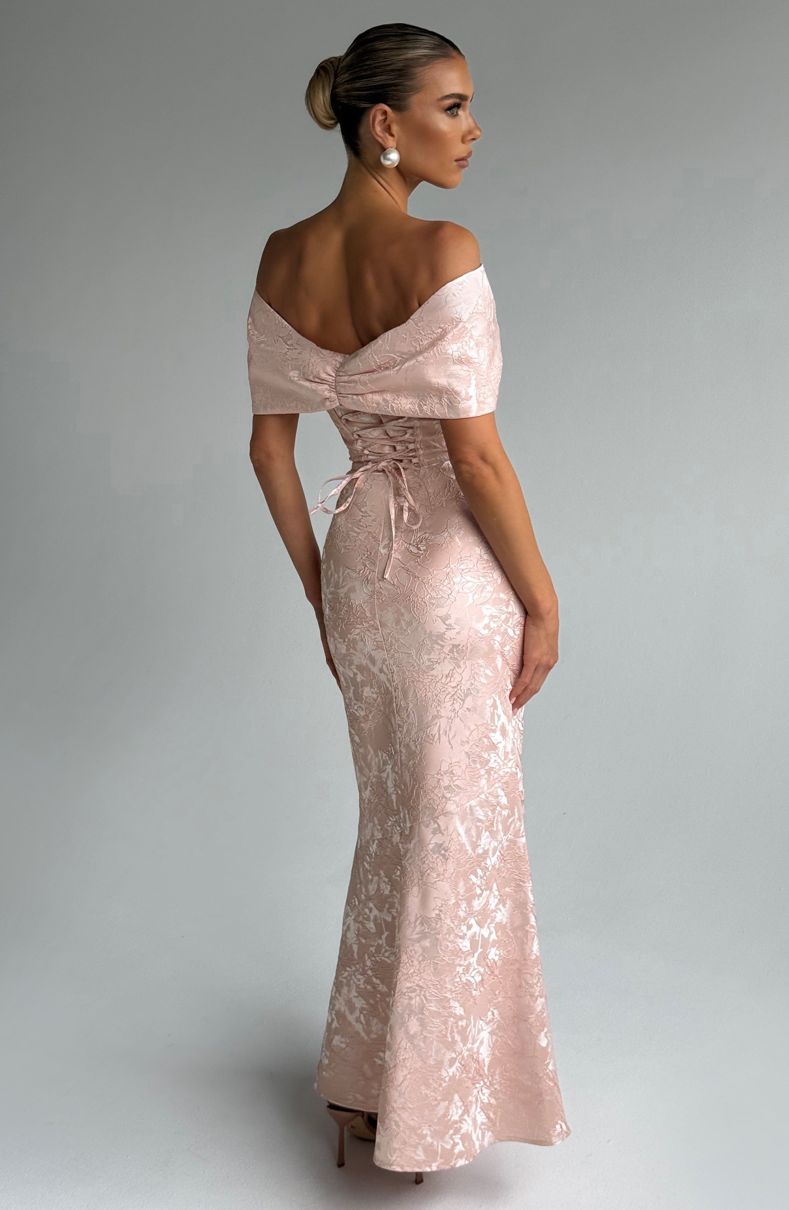 Emberly Maxi Elbise-Toz Pembe