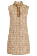Gill Tweed Süslemeli Mini Tweed Elbise