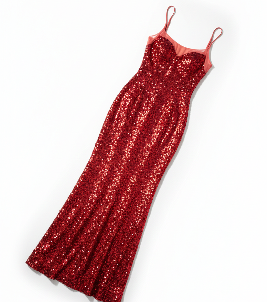 Geceye Düşen Işık – Işıltılı Askılı Maxi Elbise