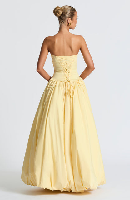 Jillian Maxi Elbise – Limon Sarısı