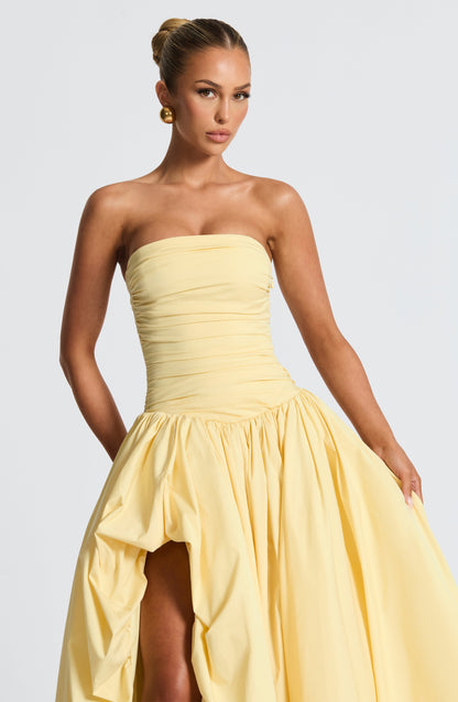 Jillian Maxi Elbise – Limon Sarısı