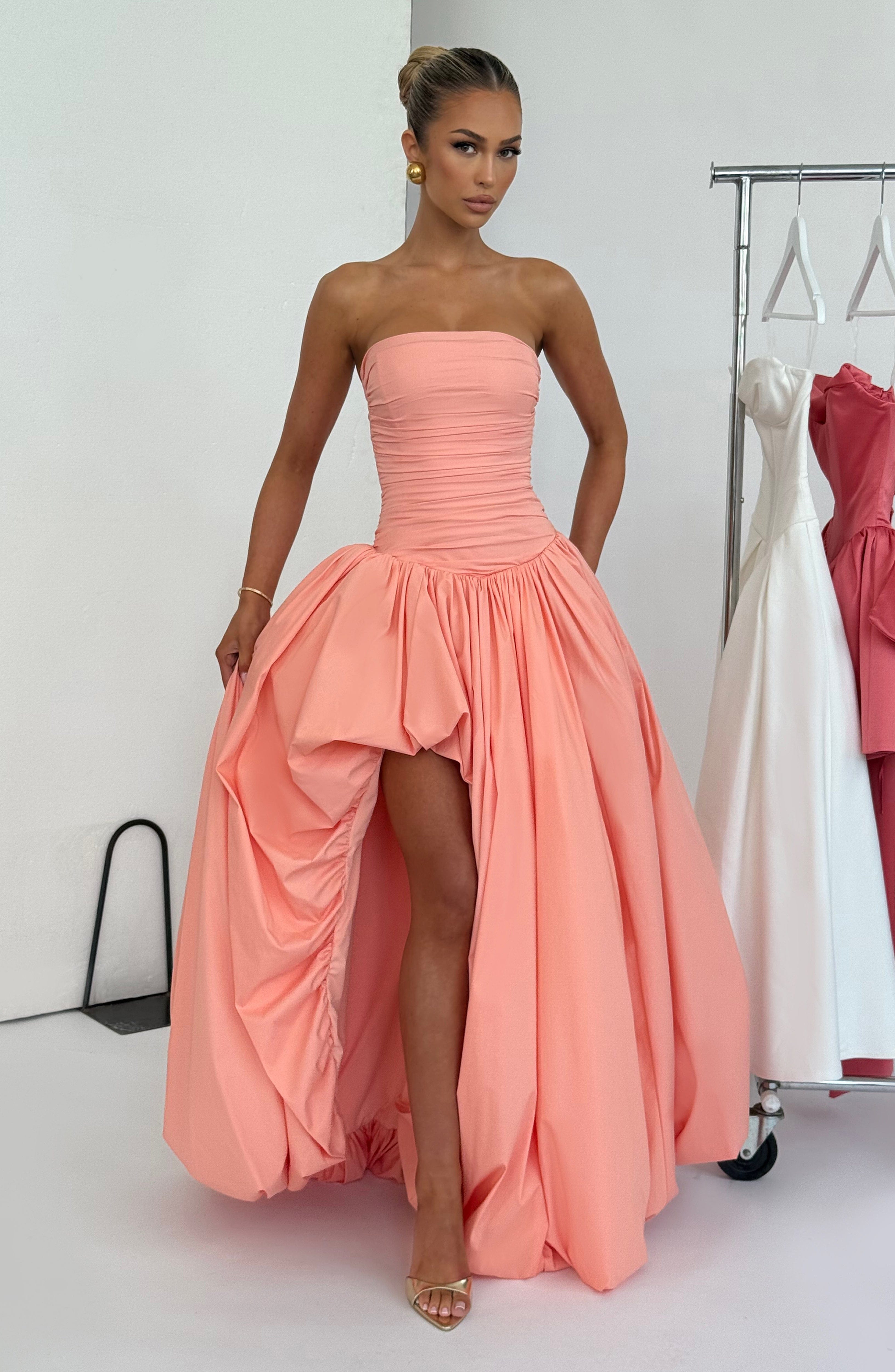 Jillian Maxi Elbise – Şeftali