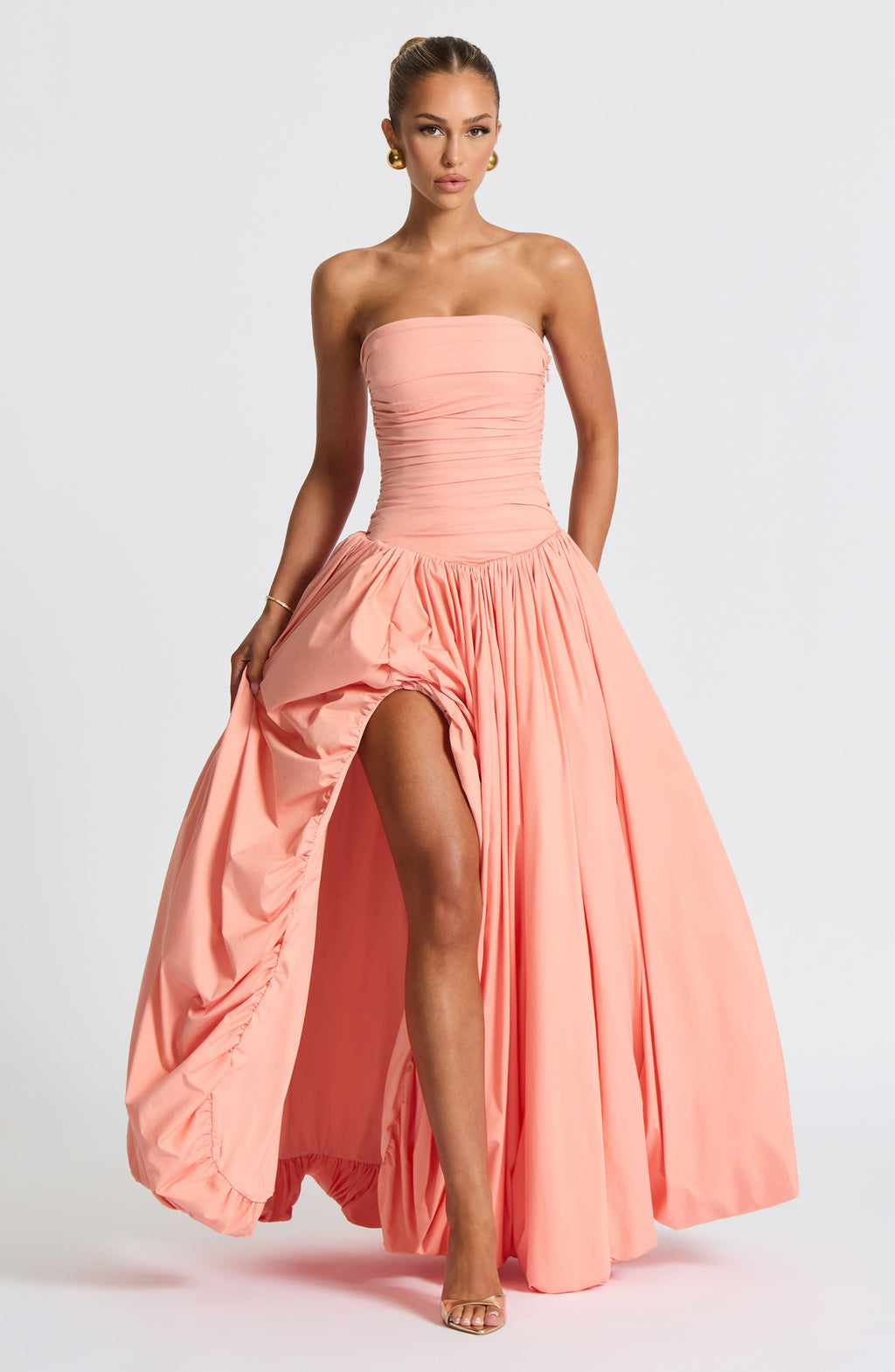 Jillian Maxi Elbise – Şeftali