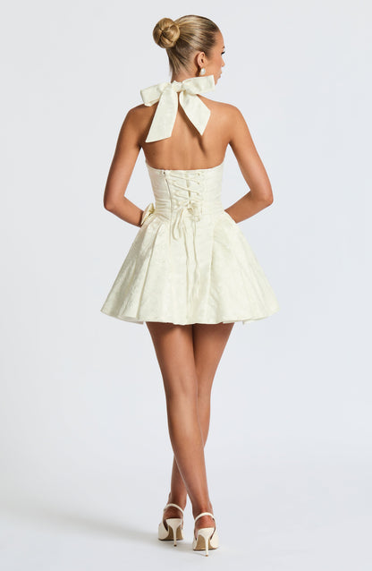 Jocelyn Mini Elbise – Ekru