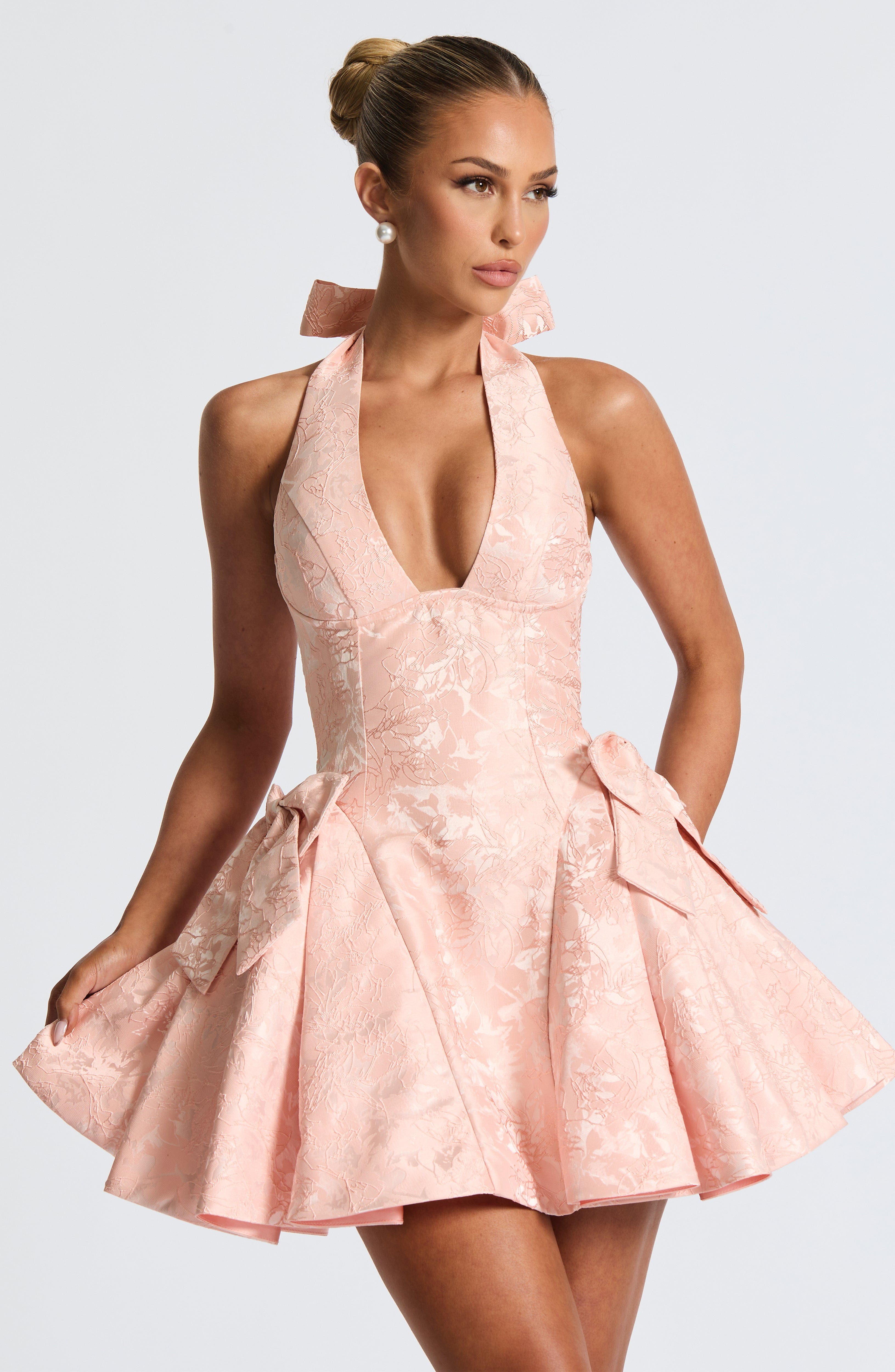 Jocelyn Mini Elbise – Şeftali Pembe