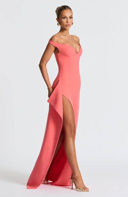 Khalesia Maxi Elbise – Coral Pembe