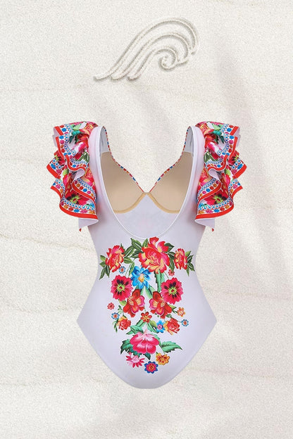 Livia Vintage Floral Baskılı İki Parça Mayo Takımı
