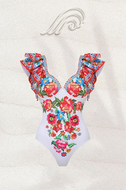 Livia Vintage Floral Baskılı İki Parça Mayo Takımı