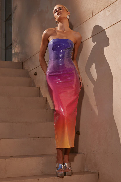Malibu Midi Elbise- Multi