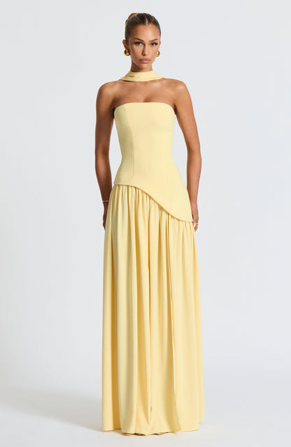 Maliyah Maxi Elbise – Limon Sarısı