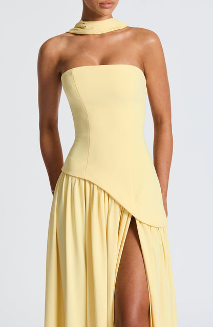 Maliyah Maxi Elbise – Limon Sarısı