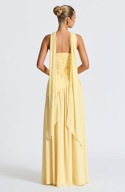 Maliyah Maxi Elbise – Limon Sarısı