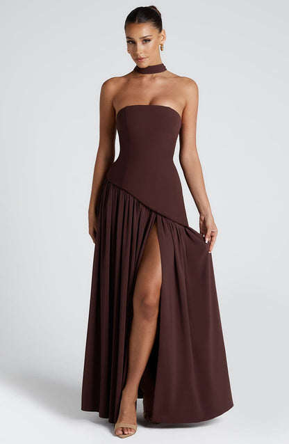 Maliyah Maxi Elbise – Çikolata