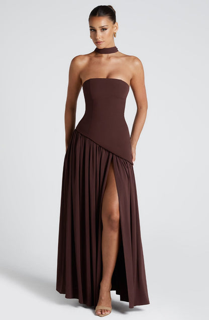 Maliyah Maxi Elbise – Çikolata