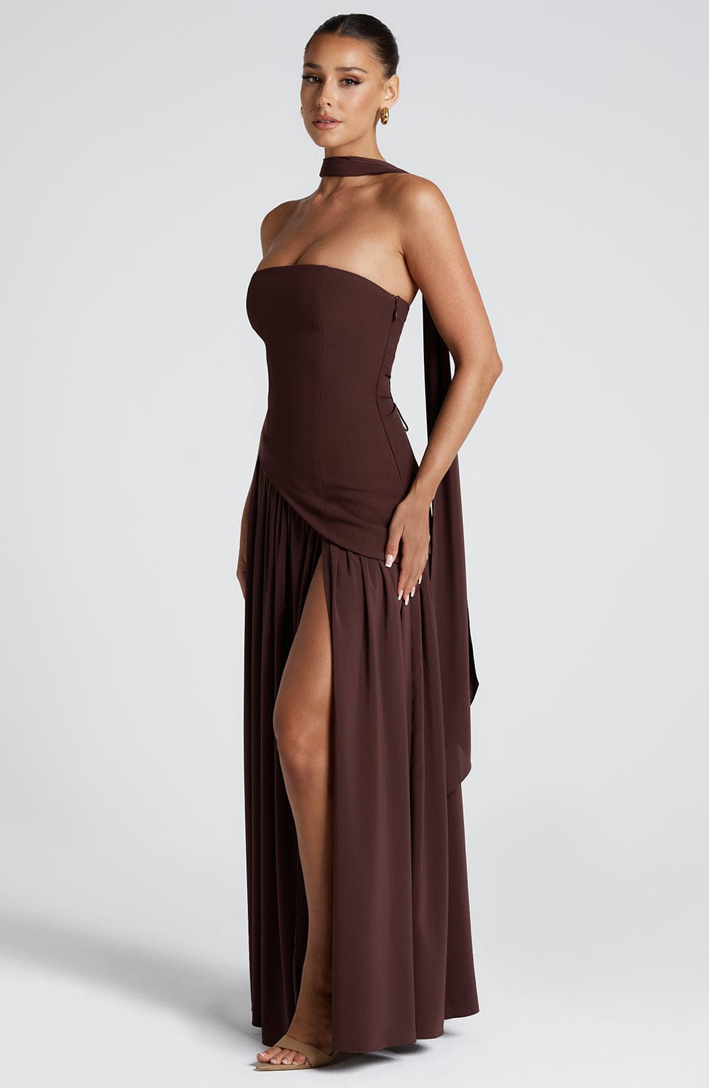 Maliyah Maxi Elbise – Çikolata