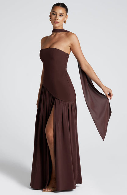 Maliyah Maxi Elbise – Çikolata