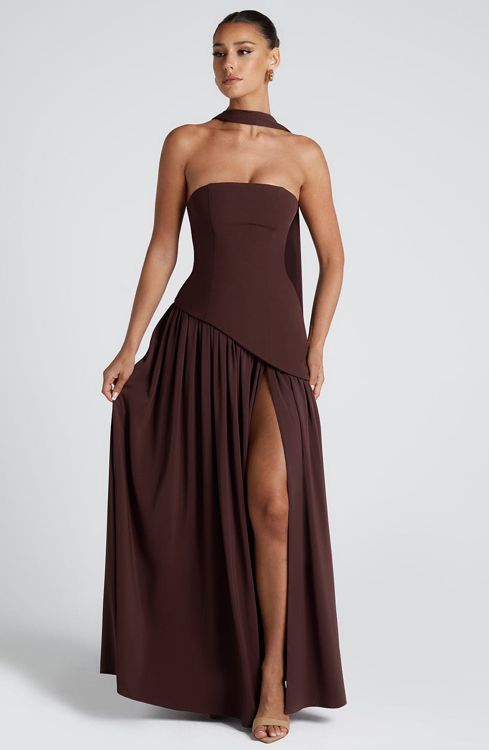 Maliyah Maxi Elbise – Çikolata