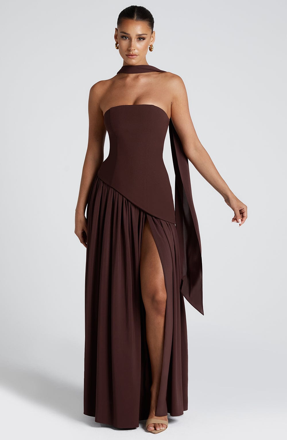 Maliyah Maxi Elbise – Çikolata