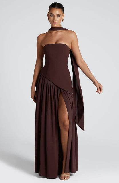 Maliyah Maxi Elbise – Çikolata