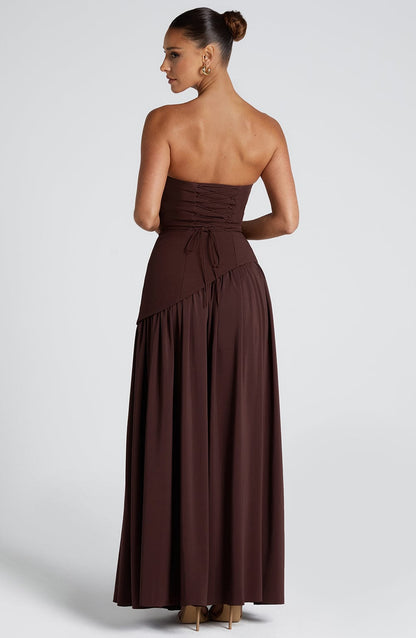 Maliyah Maxi Elbise – Çikolata