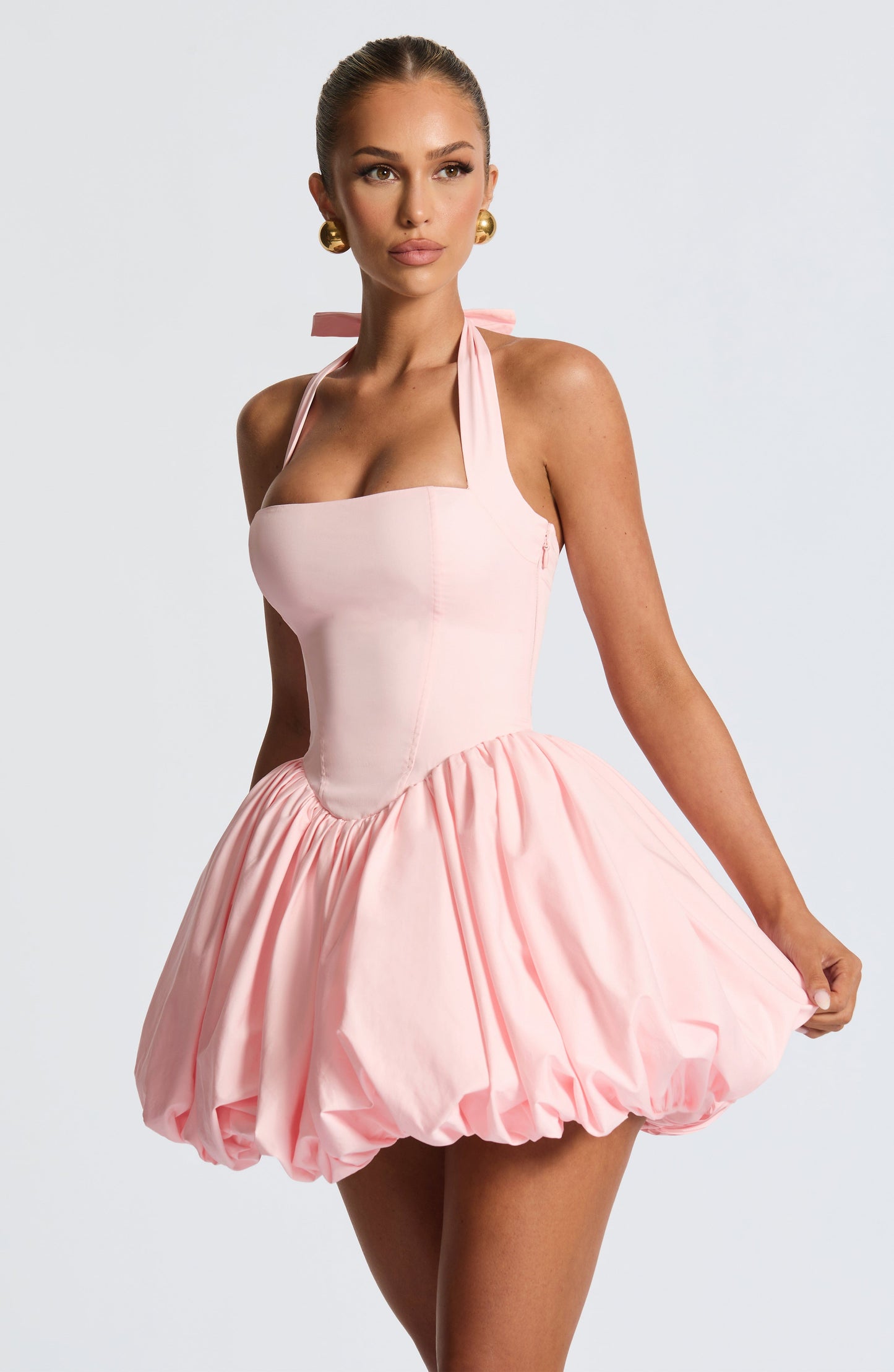 Maricia Mini Elbise – Pudra