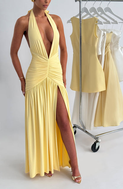Melania Maxi Elbise – Limon