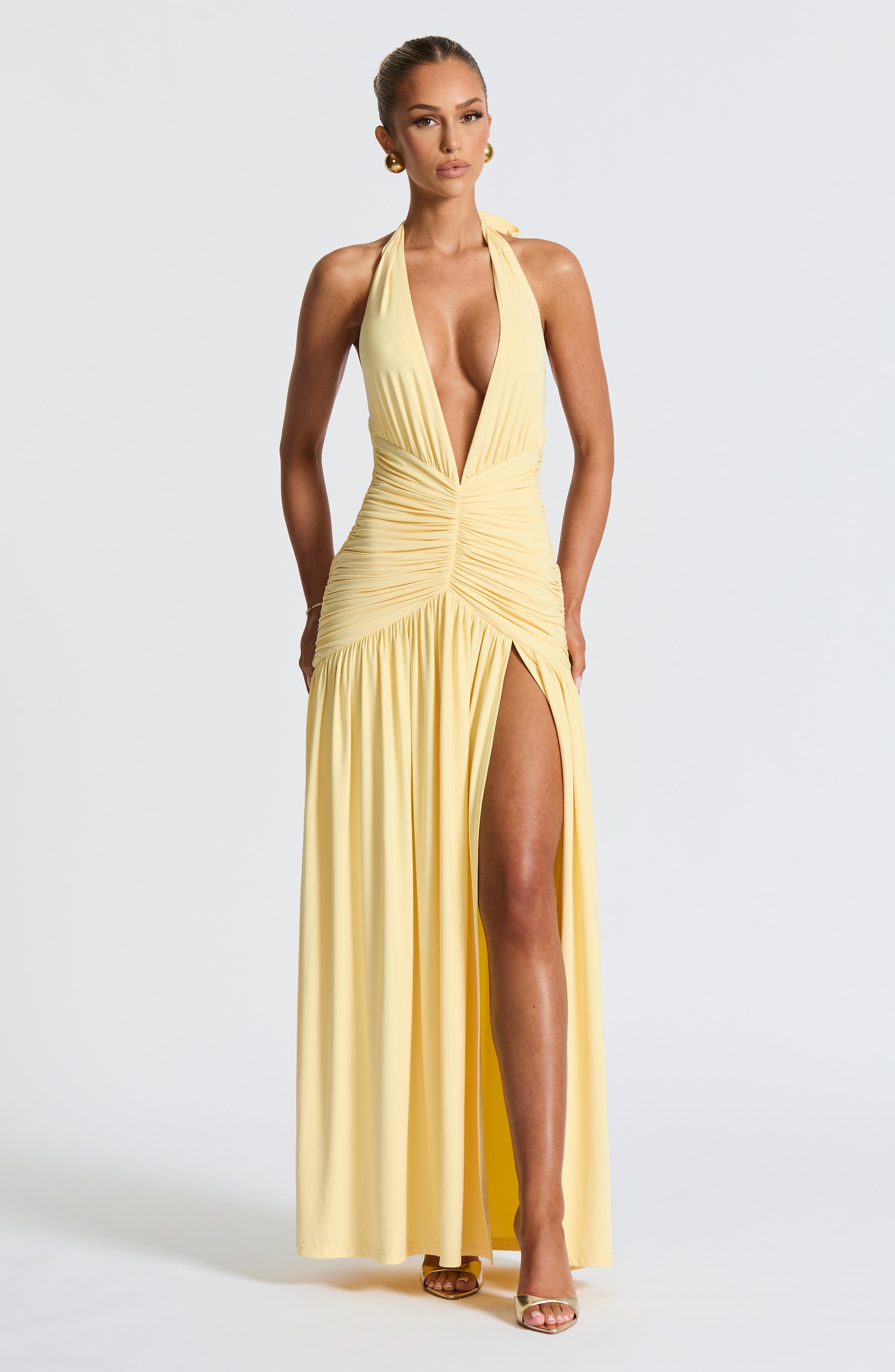 Melania Maxi Elbise – Limon