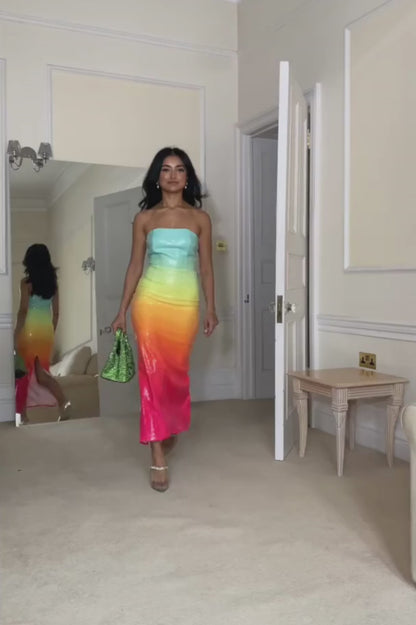 Malibu Midi Elbise- Multi