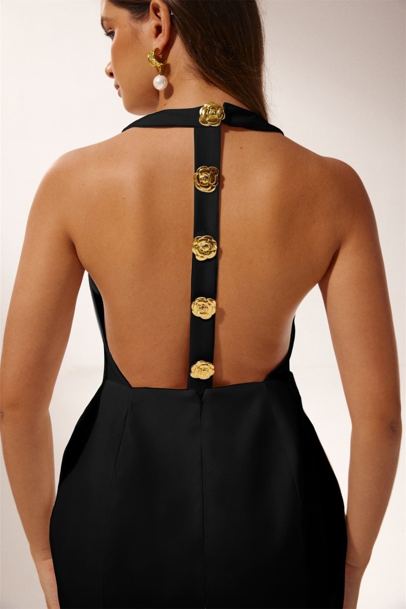 Rebecca Halter Sırtı Açık Mini Elbise