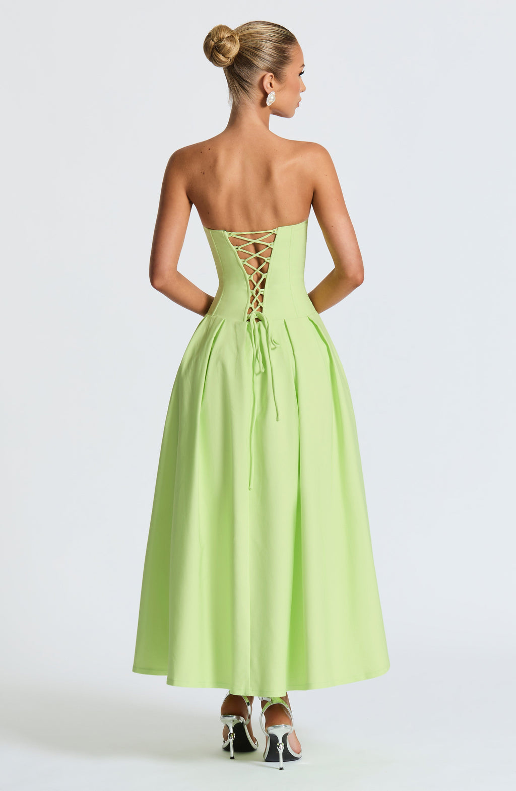 Salma Midi Elbise – Lime Yeşili